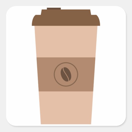 Coffee Bean Cup Vierkante Sticker (Voorkant)