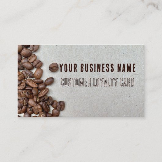 Coffee Bean Customer Loyalty Visitekaartje (Voorkant)