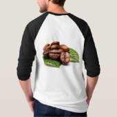 Coffee Bean Elegance Mannen Sleeve Raglan T-shirt (Achterkant)