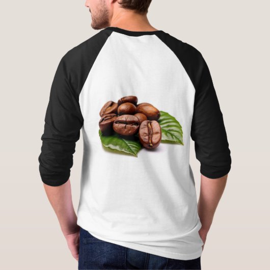 Coffee Bean Elegance Mannen Sleeve Raglan T-shirt (Achterkant)