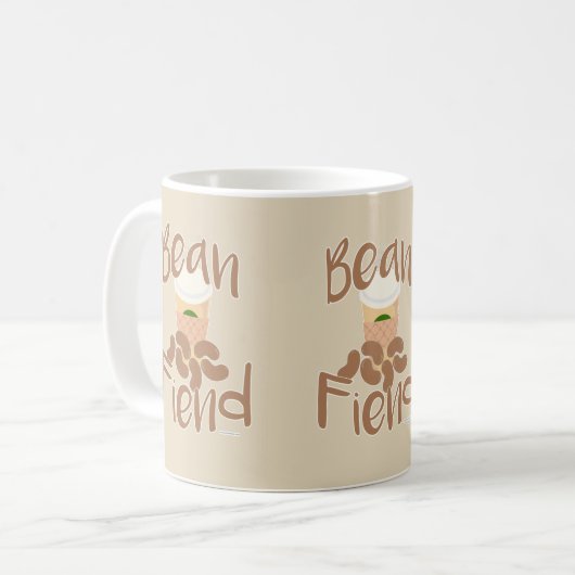 Coffee Bean Fanaat Grappige Java Verslaafde Slogan Koffiemok (Voorkant links)