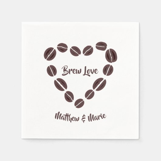 Coffee Bean Hart Brew Love Servet (Voorkant)