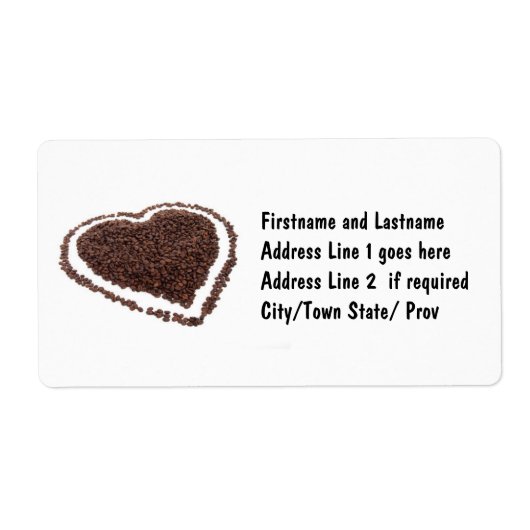Coffee Bean Heart Etiket (Voorkant)