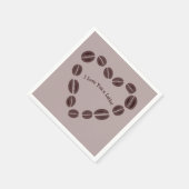 Coffee Bean Heart Ik hou van je een Latte Servet (Hoek)