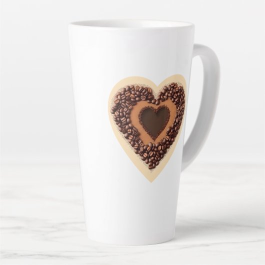 Coffee Bean Heart Latte Mok (Rechterhoek)