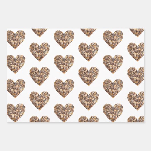 Coffee Bean Hearts Coffee First Inpakpapier Vel (Voorkant 3)