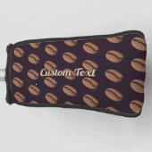 Coffee Bean Icon Pattern Golf Head Hoesje Golfheadcover (Voorkant)