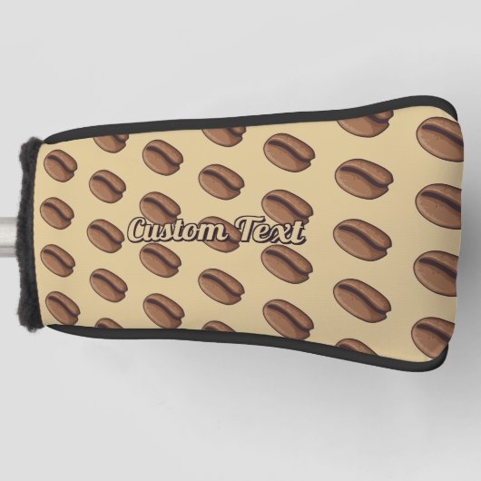 Coffee Bean Icon Pattern Golf Head Hoesje Golfheadcover (Voorkant)