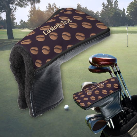 Coffee Bean Icon Pattern Golf Head Hoesje Golfheadcover