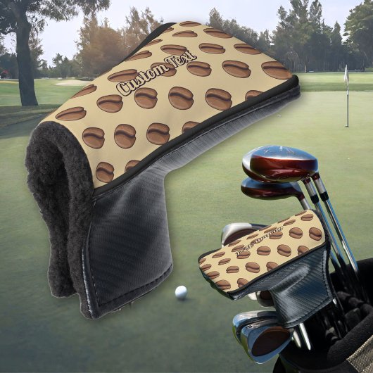 Coffee Bean Icon Pattern Golf Head Hoesje Golfheadcover