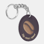 Coffee Bean Icon Sleutelhanger (Voorkant Links)