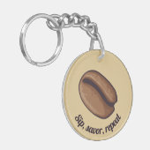 Coffee Bean Icon Sleutelhanger (Voorkant Links)