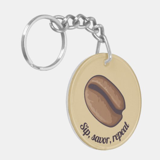 Coffee Bean Icon Sleutelhanger (Voorkant Links)