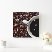 Coffee Bean Kitchen Wall Clock Vierkante Klok (Huis)