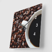 Coffee Bean Kitchen Wall Clock Vierkante Klok (Hoek)