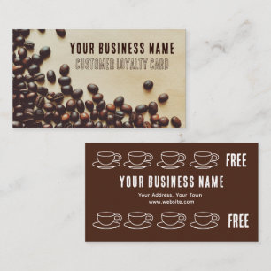 Coffee Bean Klantentrouw Zakelijke Kaart Visitekaartje