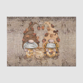 Coffee Bean Latte Gnomes Decoupage Tissuepapier