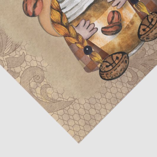 Coffee Bean Latte Gnomes Decoupage Tissuepapier (Detail)