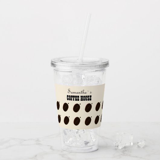Coffee Bean Merk Zakelijk Professioneel Acryl Drinkbeker (Achterkant ijs)