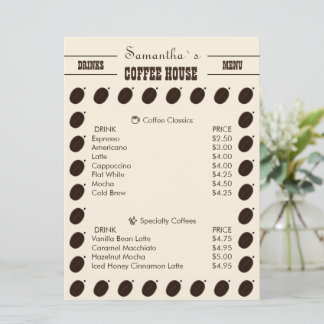 Coffee Bean Merk Zakelijk Professioneel Menu