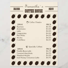 Coffee Bean Merk Zakelijk Professioneel Menu
