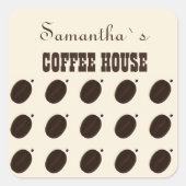Coffee Bean Merk Zakelijk Professioneel Vierkante Sticker (Voorkant)