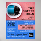 Coffee Bean Mok, Barista, Café, Coffeehouse Advert Poster (Voorkant)