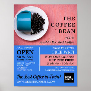 Coffee Bean Mok, Barista, Café, Coffeehouse Advert Poster