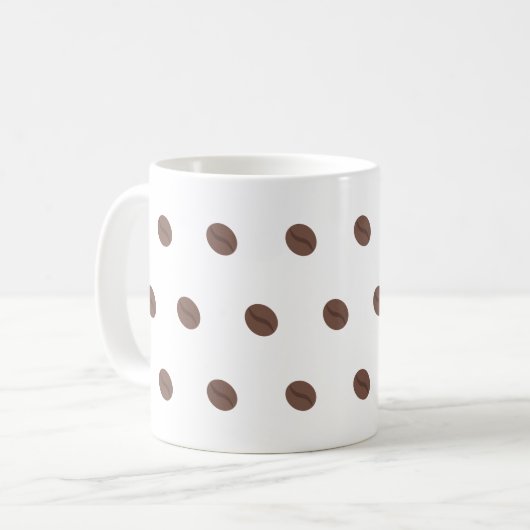 Coffee Bean Pattern Minimalist Design Koffiemok (Voorkant links)