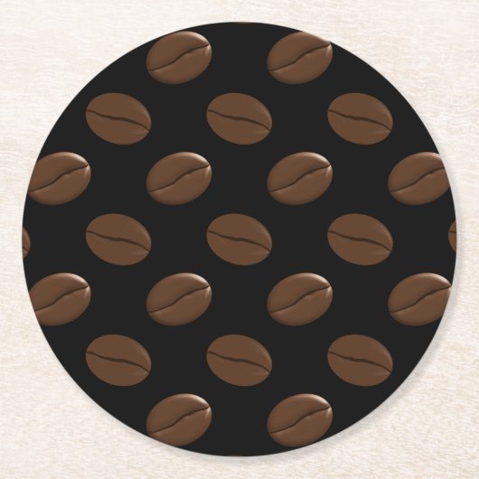 Coffee Bean Pattern Ronde Kartonnen Onderzetter (Voorkant)