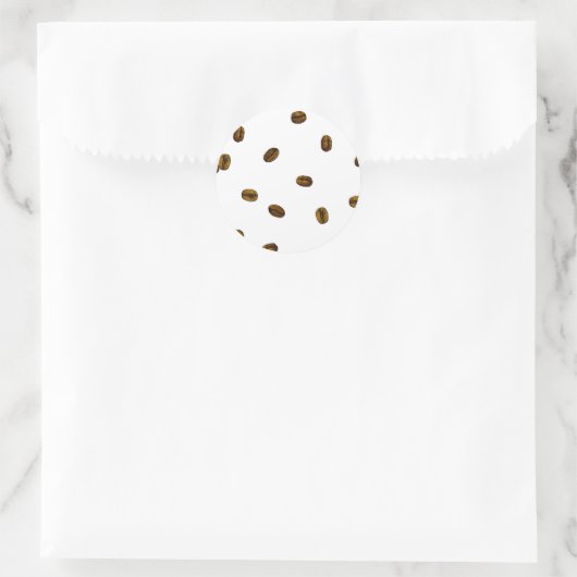 Coffee Bean Pattern Ronde Sticker (Tas)