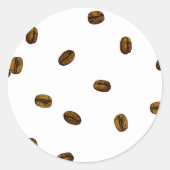 Coffee Bean Pattern Ronde Sticker (Voorkant)
