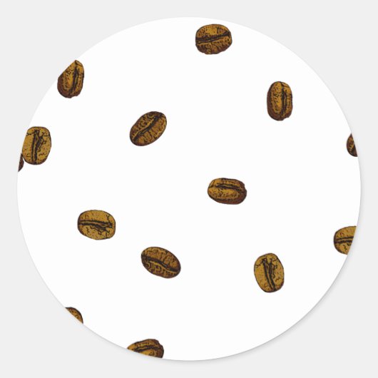 Coffee Bean Pattern Ronde Sticker (Voorkant)