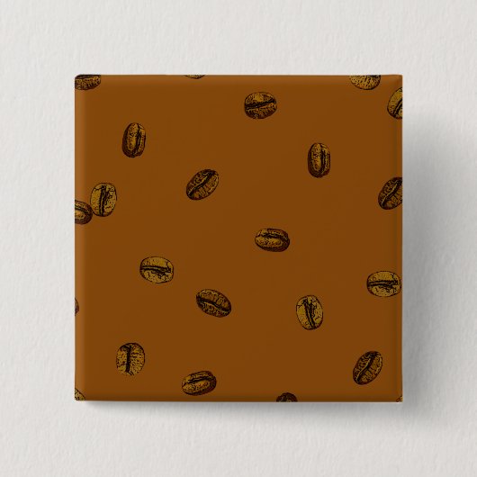 Coffee Bean Pattern Vierkante Button 5,1 Cm (Voorkant)