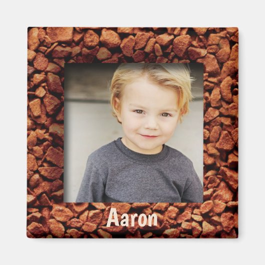 Coffee Bean Photo Personalized Gift Magnet Name (Voorkant)