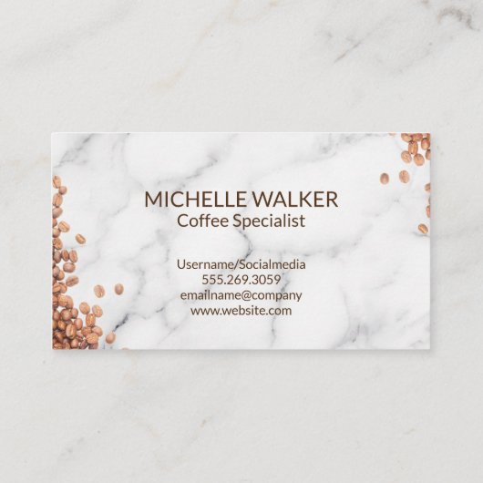 Coffee Bean Pile | Kafelverkoop Visitekaartje (Achterkant)