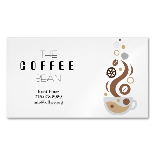 Coffee Bean Technology Science Visitekaartje Magnetisch Visitekaartje (Voorkant)