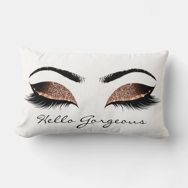 Coffee Bean White Makeup Lashes Hallo Prachtige Kussen (Voorkant)