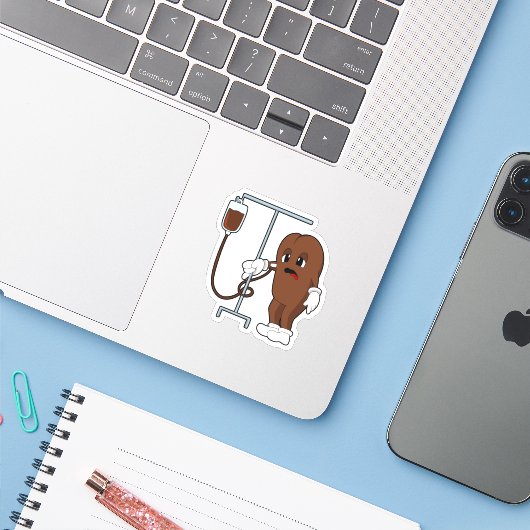 Coffee bean with Coffee pot Sticker (Laptop met iPhone)