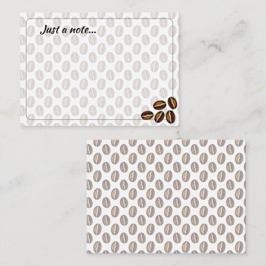 Coffee Beans Blank Just a note Coffee Lover Notitiekaartje (Voorkant / Achterkant)
