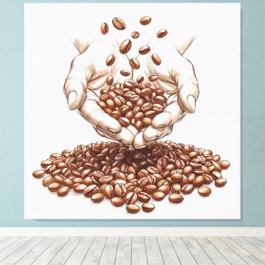 Coffee Beans Canvas Afdruk (Insitu (Houten vloer))