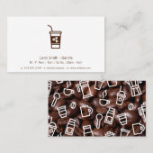 Coffee Beans Coffee Drink Pattern Visitekaartje (Voorkant / Achterkant)