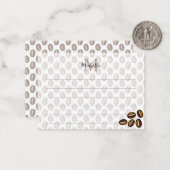 Coffee Beans Coffee Lover Lined Monogram Notitiekaartje (Voorkant / Achterkant in situ)