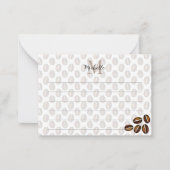 Coffee Beans Coffee Lover Lined Monogram Notitiekaartje (Voorkant)