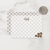 Coffee Beans Coffee Lover Monogram Notitiekaartje (Voorkant / Achterkant in situ)