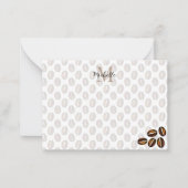 Coffee Beans Coffee Lover Monogram Notitiekaartje (Voorkant)