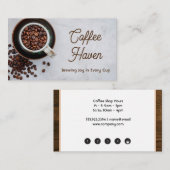 Coffee Beans in Mug  Klantenkaartje (Voorkant / Achterkant)