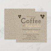 Coffee Beans Natural Rustic ANY EVENT Uitnodiginge Kaart (Voorkant / Achterkant)