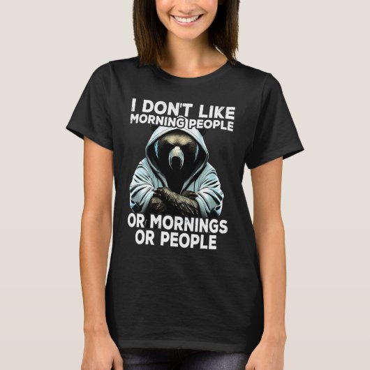 Coffee Bear I I dont like morning people T-shirt (Voorkant)