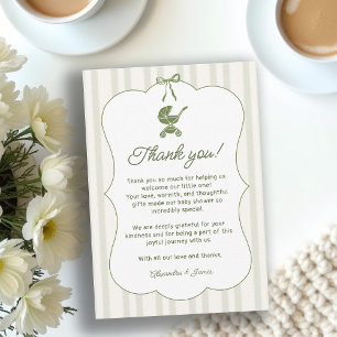 Coffee Bebe Borrelende Strepen Brunch Baby Shower Bedankkaart